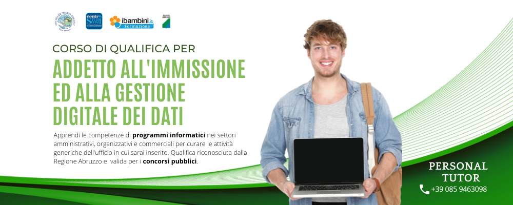 Corso di qualifica professionale Addetto Immissione Dati Digitali Pescara e Teramo