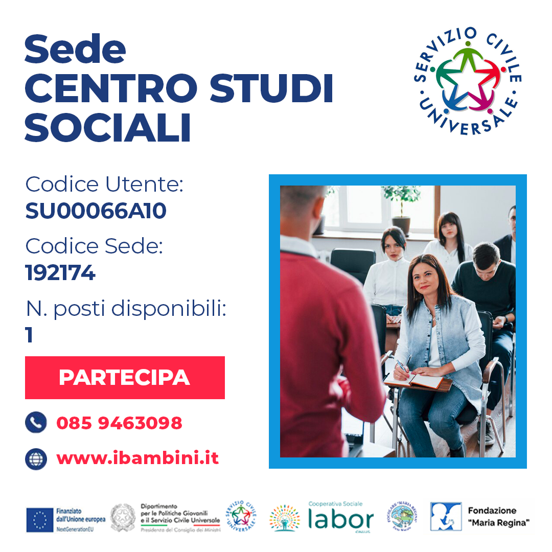 Servizio Civile Universale 2023 - Centro Studi Sociali