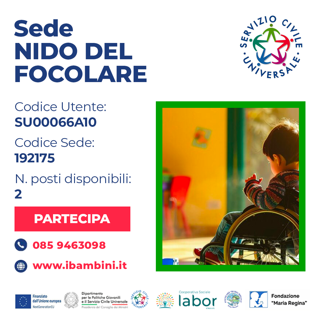 Servizio Civile Universale 2023 - Nido del Focolare
